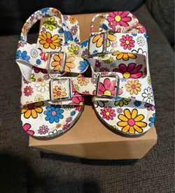 Steve Madden Kids Floral Double Buckle Sandals