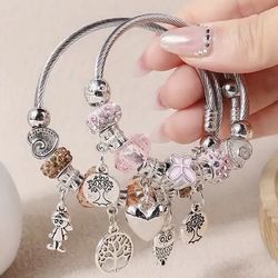 💥🎁TITANIUM STAINLESS STEEL BRACELET WITH CHARMS