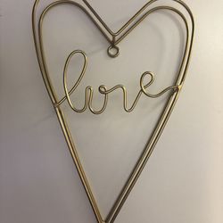 Gold Love Heart Wall Decor