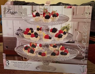 3 tiered footed cake server (3 pieces)
