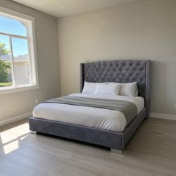 Bed Frame Grey New
