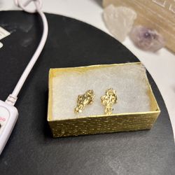 GOLD 10k Nugget Earrings 