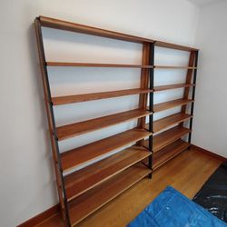 Bookshelf / Bookcase (Cherry Wood/ Blackened Steel)