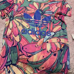 Womens Size Xs Adidas Multicolored Bananas Boyfriend Trefoil Tee