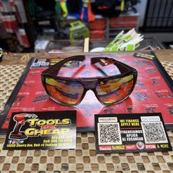 BOMBER MEGA BOMB Black W/ Red Mirror Lens Safety Glasses