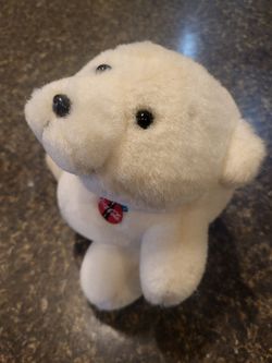 Coca Cola plush round polar bear approx 7" tall