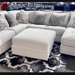 Off White U Shape Contemporary Sectional Couch ✅ Showroom Available👍