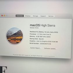 MacBook Pro Retina 13” (Early 2015) – 500GB SSD – Good Condition with charger