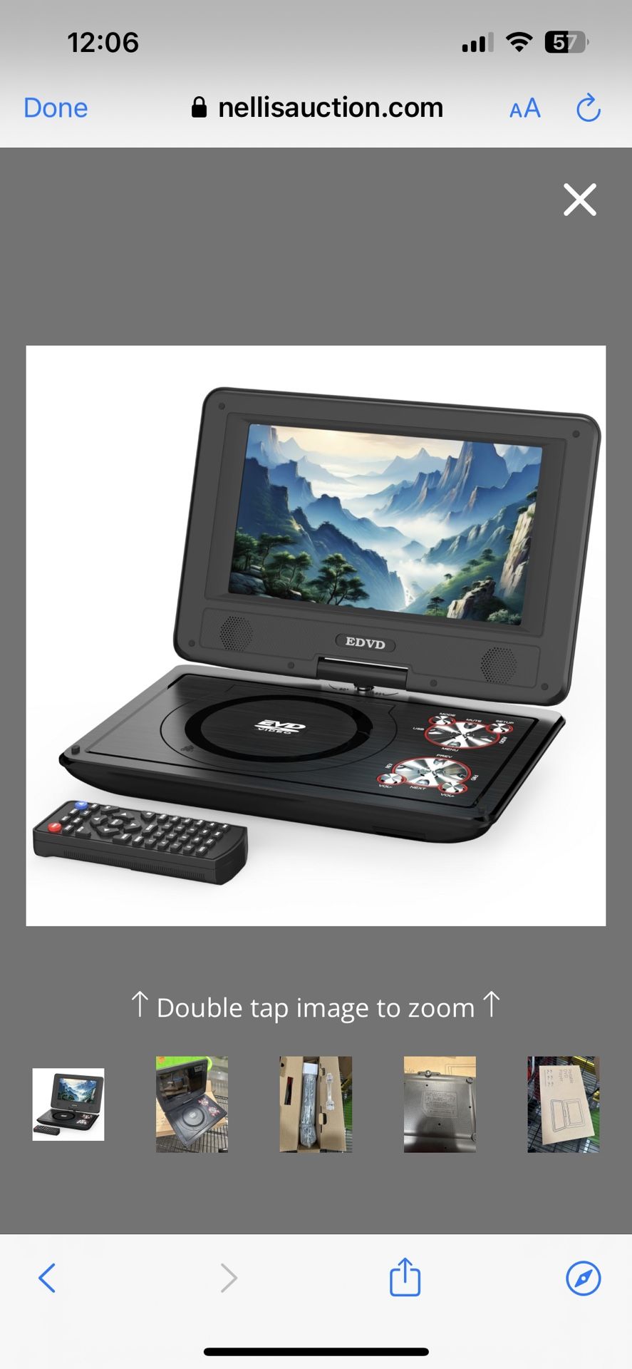 11.5" Portable DVD Player With 9.5" Swivel Screen, 5-Hours Rechargeable Battery,Car DVD Player For Kids,Support CD/DVD/SD Card/USB,Regions Free,Dual S