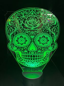 Sugar skull led lamp