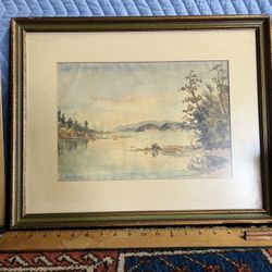 Lake Landscape Water Color Painting 