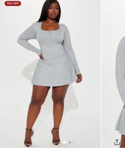 Grey long sleeve dress