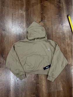 Tan and white civilregime hoodie size medium crop