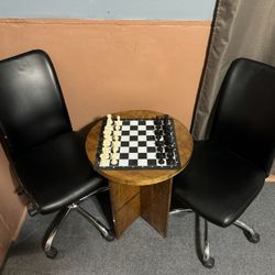 Chess Set, table and 2 Chairs
