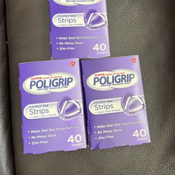 Poligrip Denture Adhesive Strip, 40 Strips Box