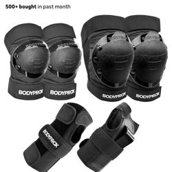 BODYPROX Knee Pads Elbow Pads Wrist Guards Set for Inline Skating, Skateboarding, Roller Derby and BMX Ride.