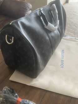 Black Leather Duffel Bag