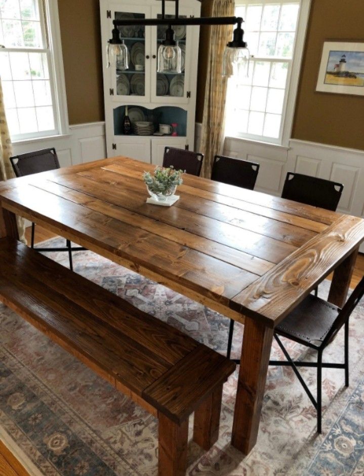 Farmhouse Industrial Style Dining Tables.