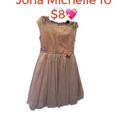 JONA MICHELLE SEQUIN AND GLITTER SPARKLE DRESS PEACH COLOR SIZE 10💖M7