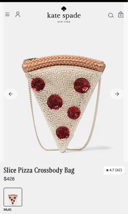 Slice pizza Kate spade cross body purse with matching earrings