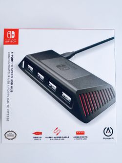 PowerA 4-Port Hi-Speed USB Hub for Nintendo Switch
