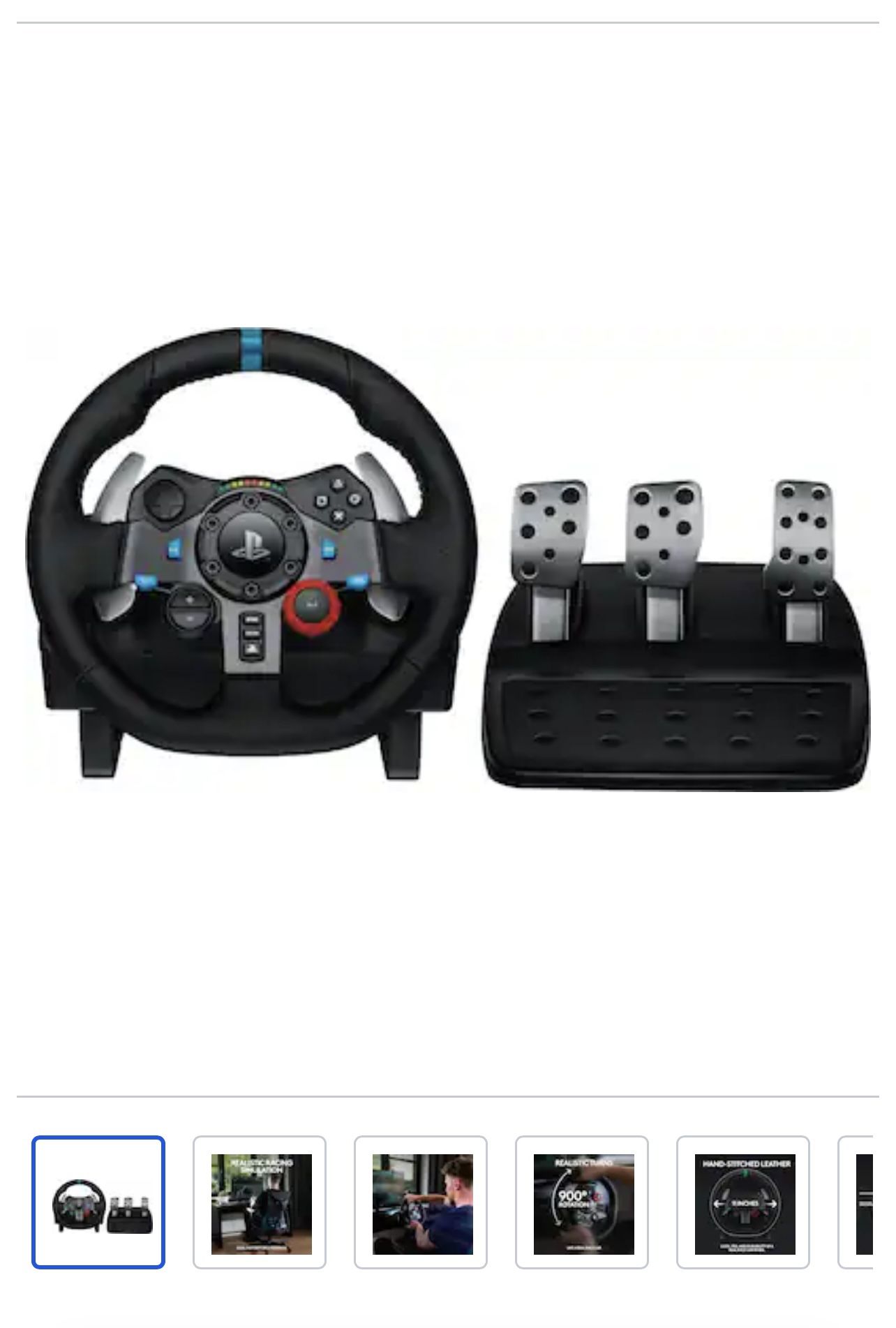 Logitech G29 Driving Force Racing Wheel and Floor Pedals for PS5 PS4 PC Mac Black