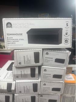 Architectural Mailboxes Townhouse Black, Small, Galvanized Steel, Horizontal, Wall Mount Mailbox