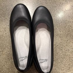 Dansko Black Leather Ballet Flats