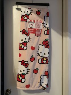 Hello Kitty Pink Blanket With Apples & Bows