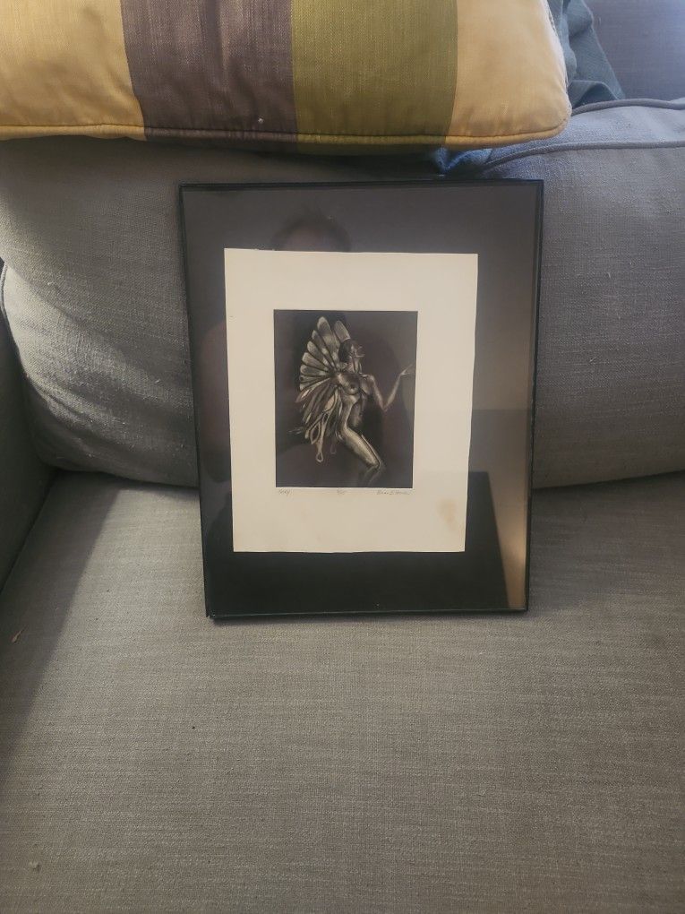 Framed Drawing Of A Fairy