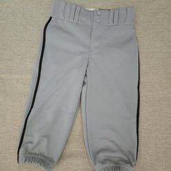 Champro Kids Gray Pants with Black Stripe. Piped Knicker Baseball Pant Grey