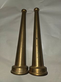VINTAGE 1 1/2 POWHATAN NH FIRE HOSE NOZZLES, 10"   06026CS