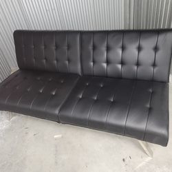 Black Leather Futon For Sale $75