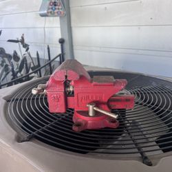 Vintage Fuller Bench Vise 3-1/2" Steel Jaws Anvil Swivel Base Japan