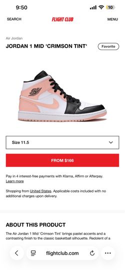 Nike-JORDAN 1 MID 'CRIMSON TINT'