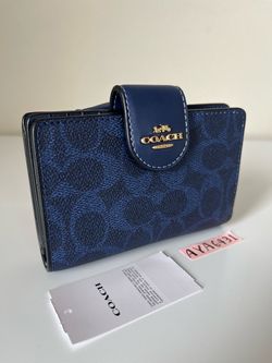 Coach Medium Corner Zip Wallet In Signature Canvas