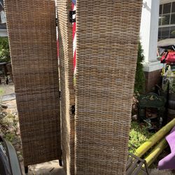 3 PANEL WICKER ROOM DIVIDER OR OUTDOOR PATIO