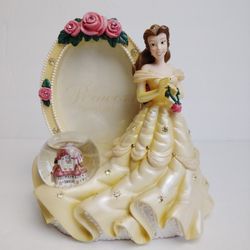 Disney Vintage Beauty and the Beast Belle Picture Frame with Mini Castle Snowglobe