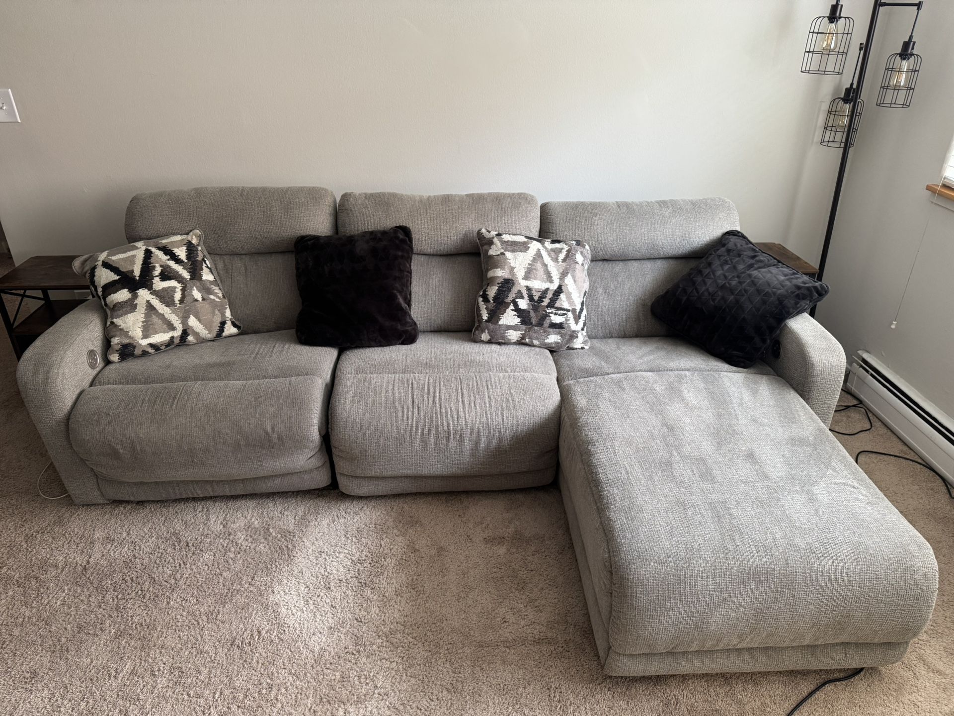 3-PIECE POWER RECLINING SECTIONAL WITH PRESS BACK CHAISE