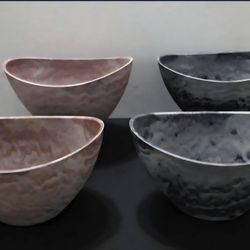 PAIRs of LaDoVita Large Retro Oval Planters - Green / Golden ($25 - EACH PAIR)  @ Lasting Creations