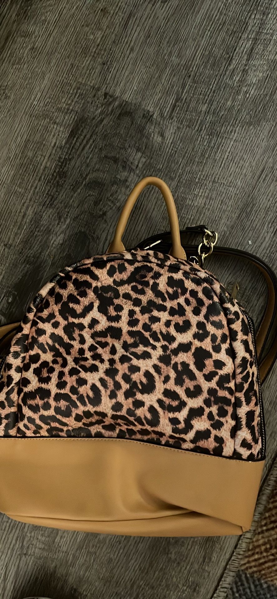 Women Leporard Print Backpack Purse 