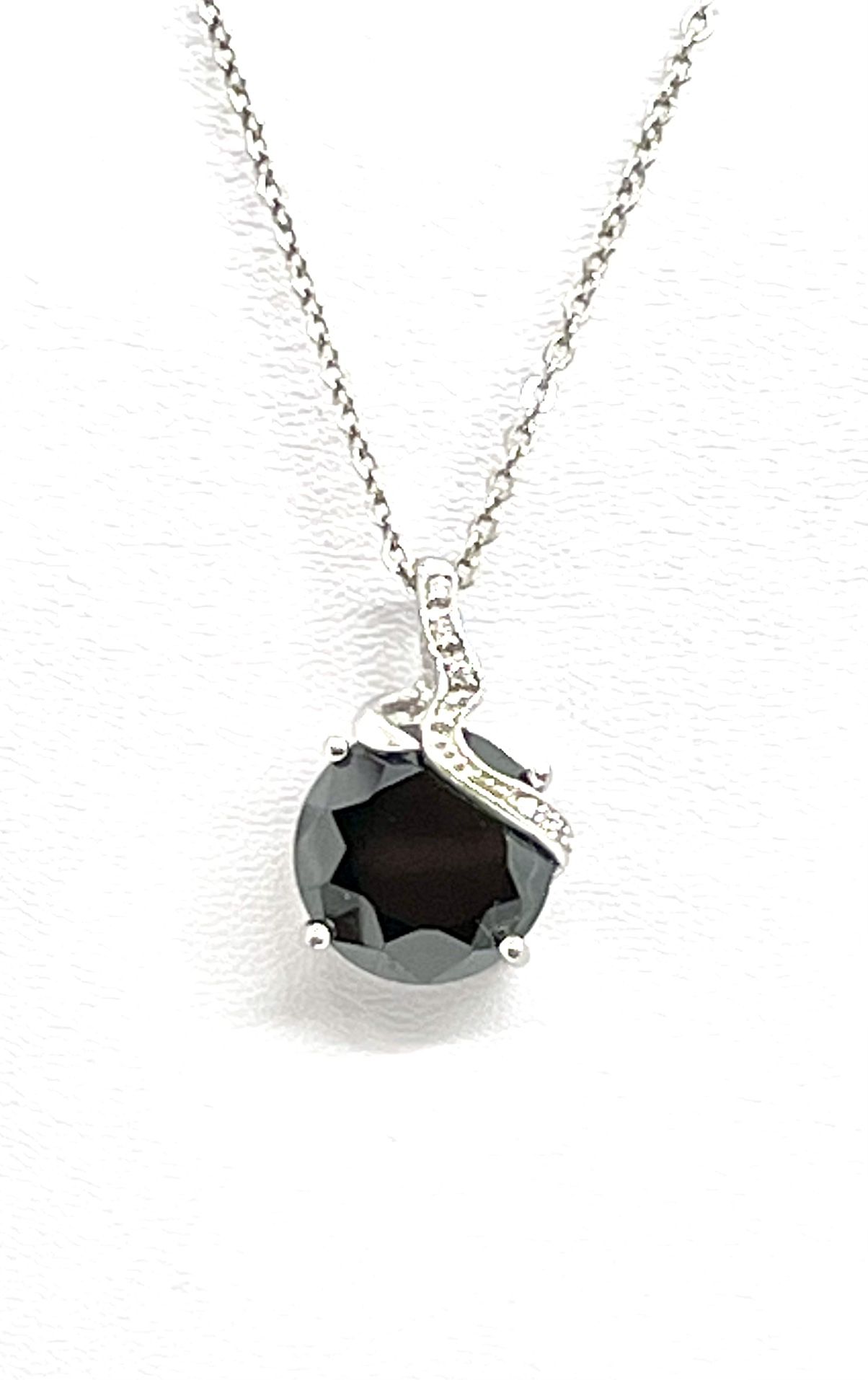 Sterling Black Gemstone Necklace