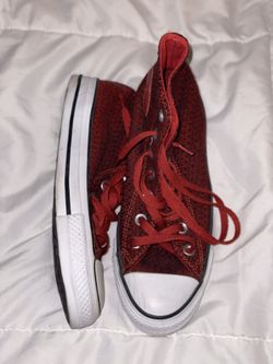 Red Hi-top Converse (Unisex) M: 6 F: 8 - $30 obo