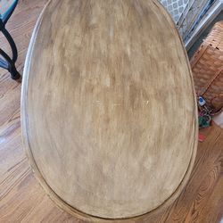 Oval wood coffee table