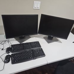 2 Moniters, 2 Keyboards, 2 Mice