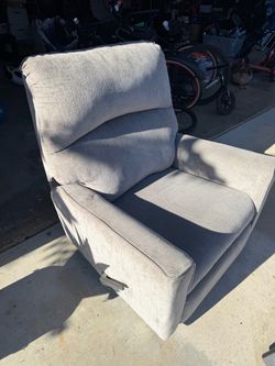 Gray Fabric Recliner Chair Rocking