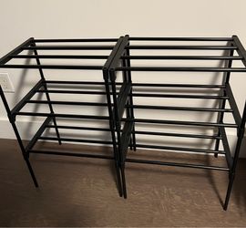 Like new 3-tier shoe rack 34”x12” or sell separately (2  17”x12” $4/each)