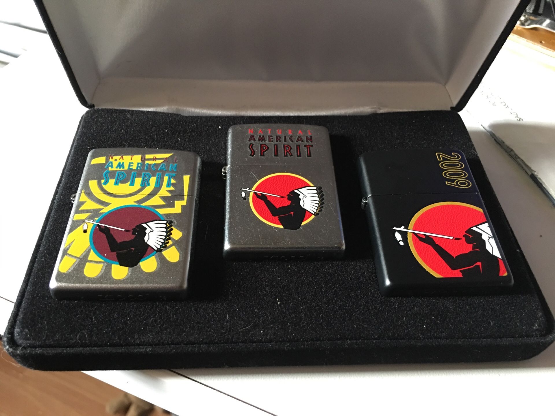 American Spirit Zippo Lighter Set Of 3 2009 New in Box