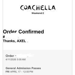 Coachella W2 GA