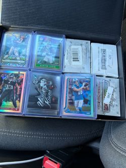 NFL/ncaa card lot, rookie inserts/ vet inserts, some # and auto cards, 3 unopened boxes of Matte